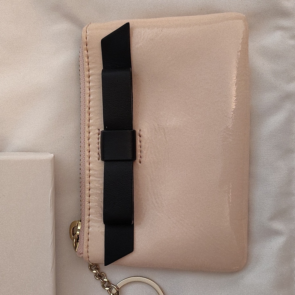 ♠️ Kate Spade Blush Pink and Black Bow Key Card Holder/Coin Purse - Picture 2 of 15